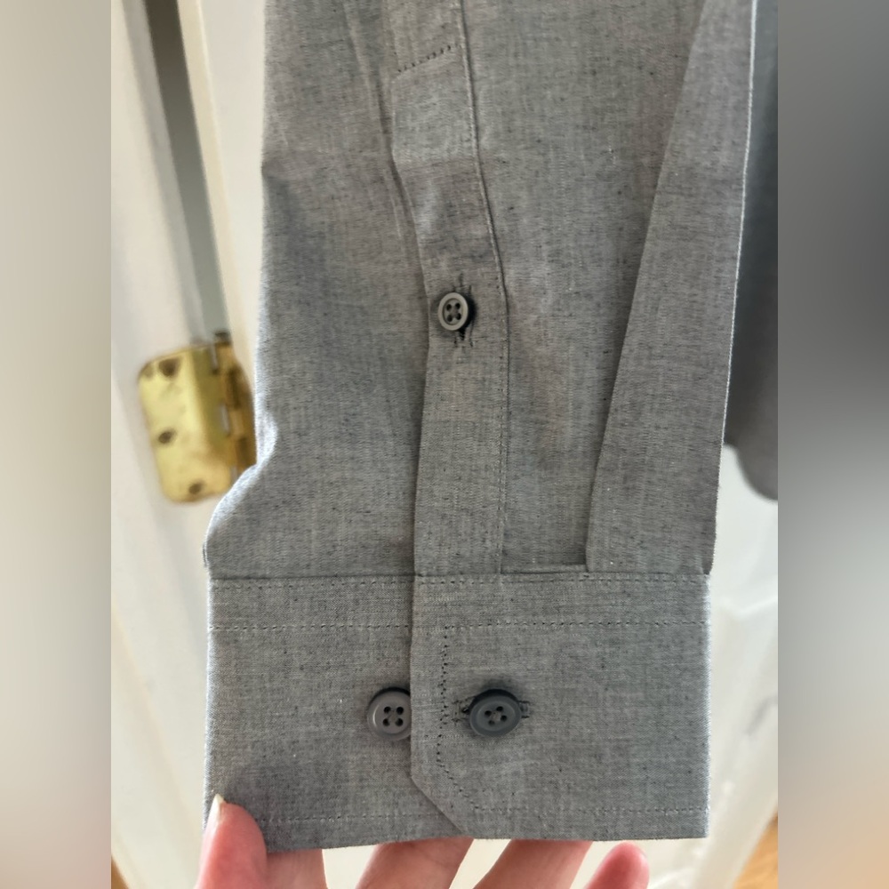 Express 1MX Extra Slim Fit Dress Shirt in Gray M (15-15.5) - Picture 8 of 10